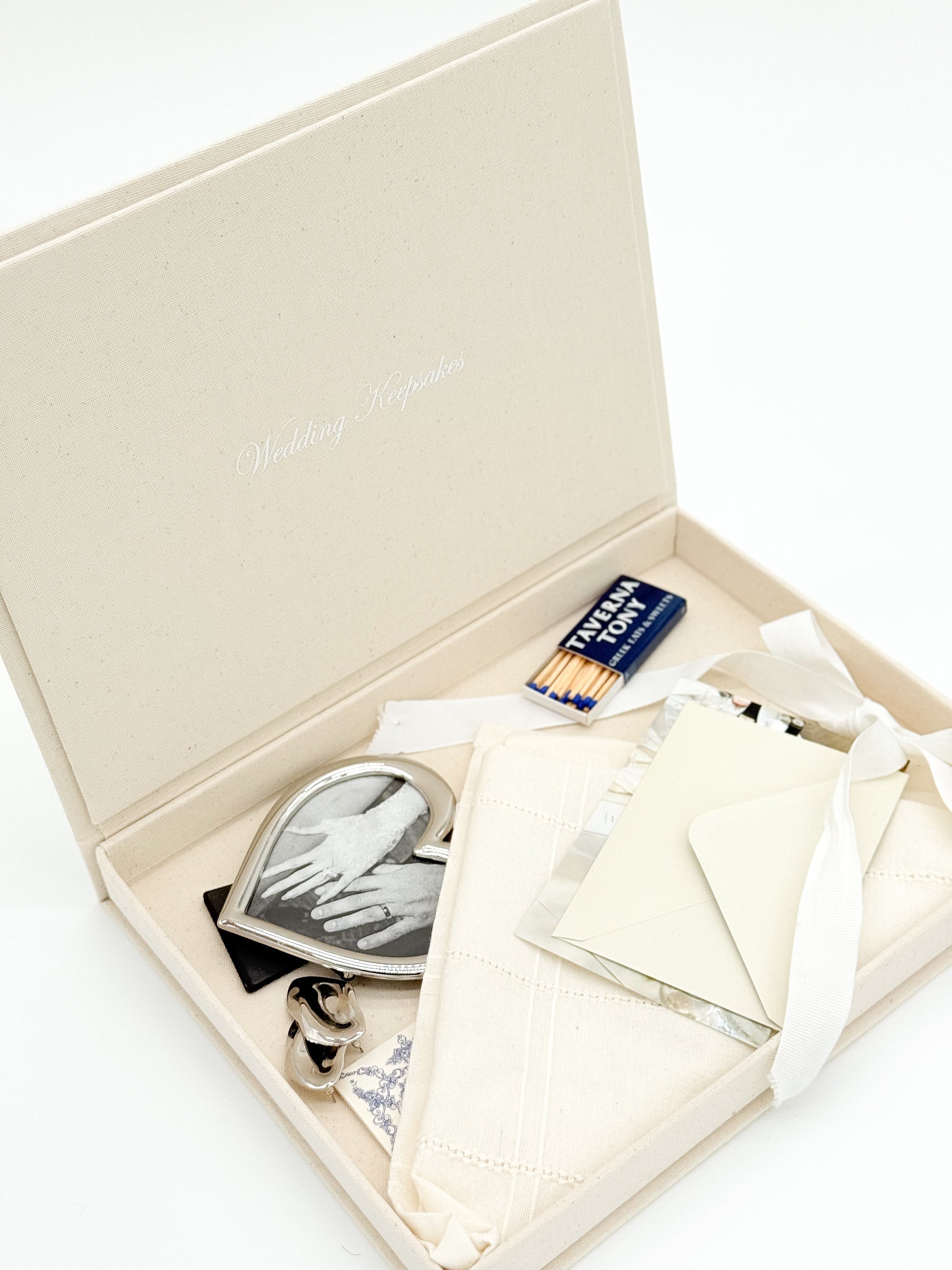 Linen Wedding Keepsake Book Box
