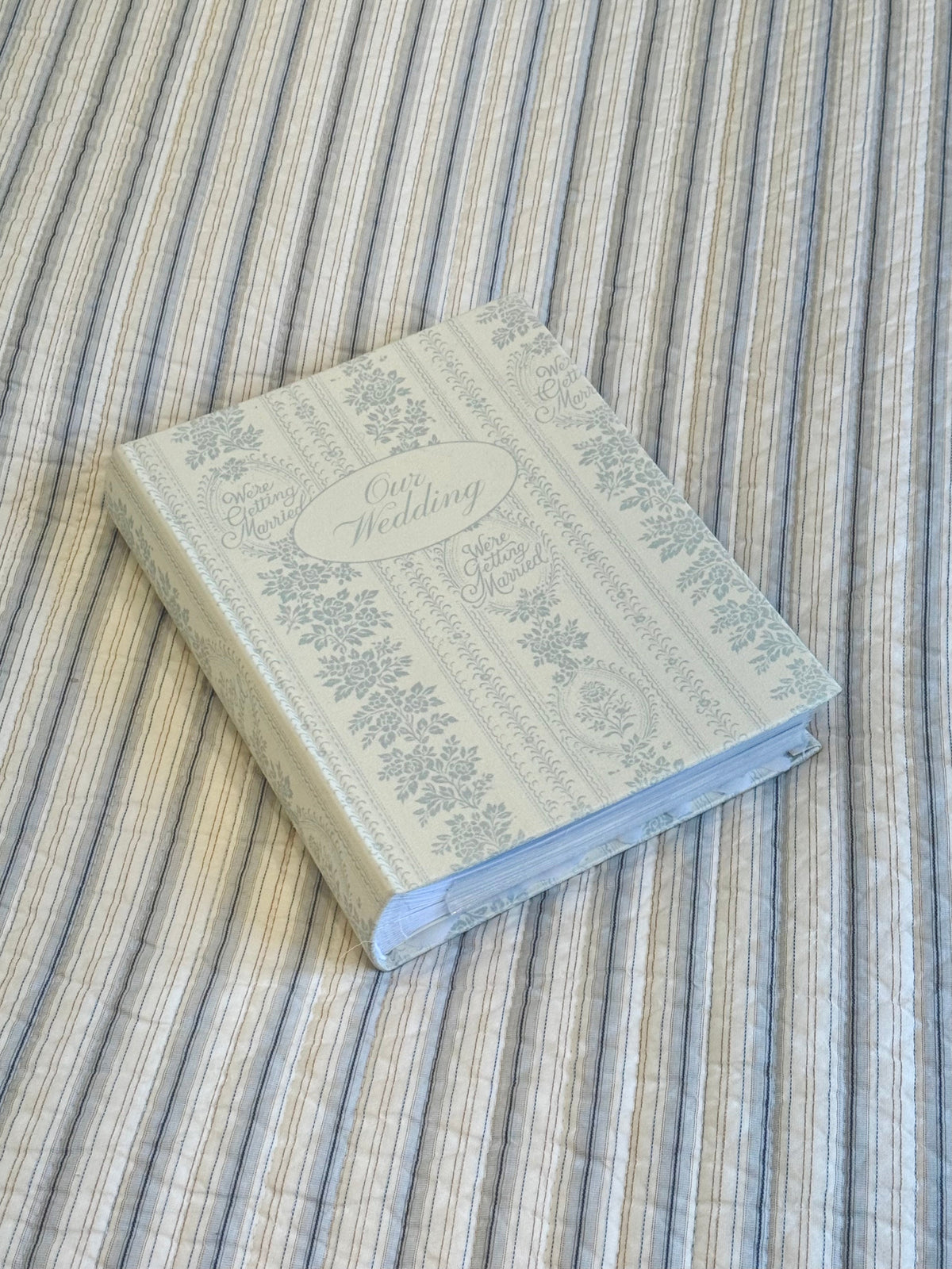 Vintage print wedding photo album