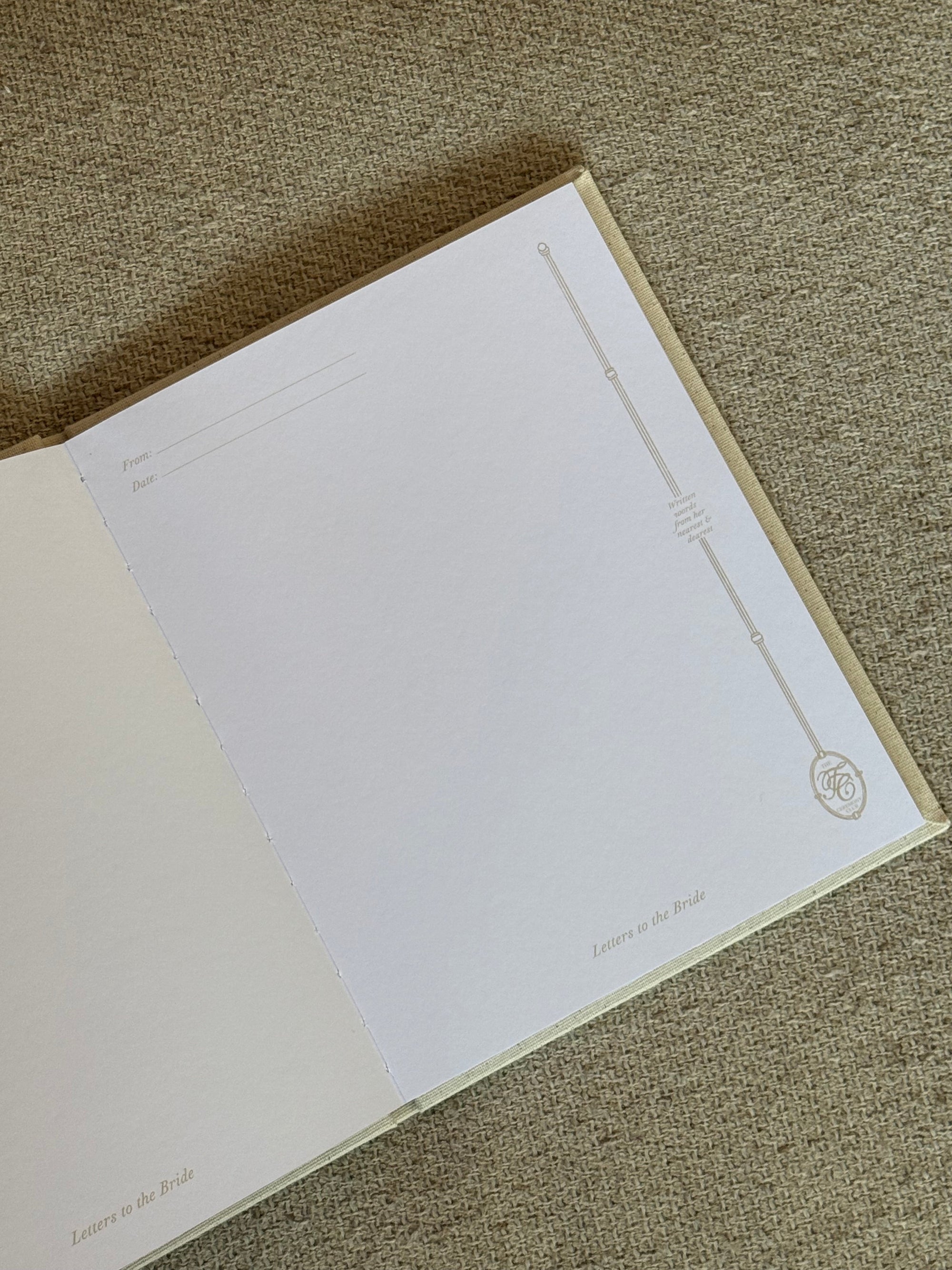 Letters to the Bride Book in Classic Linen