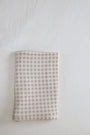 Bamboo Baby Swaddle Blanket & Hat Set in Tan Gingham