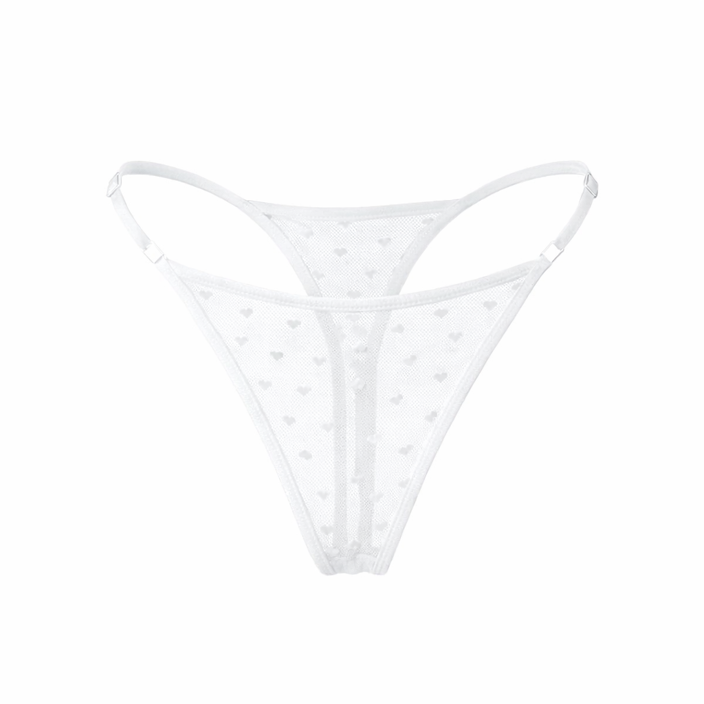 Mesh Hearts Panty in Dove