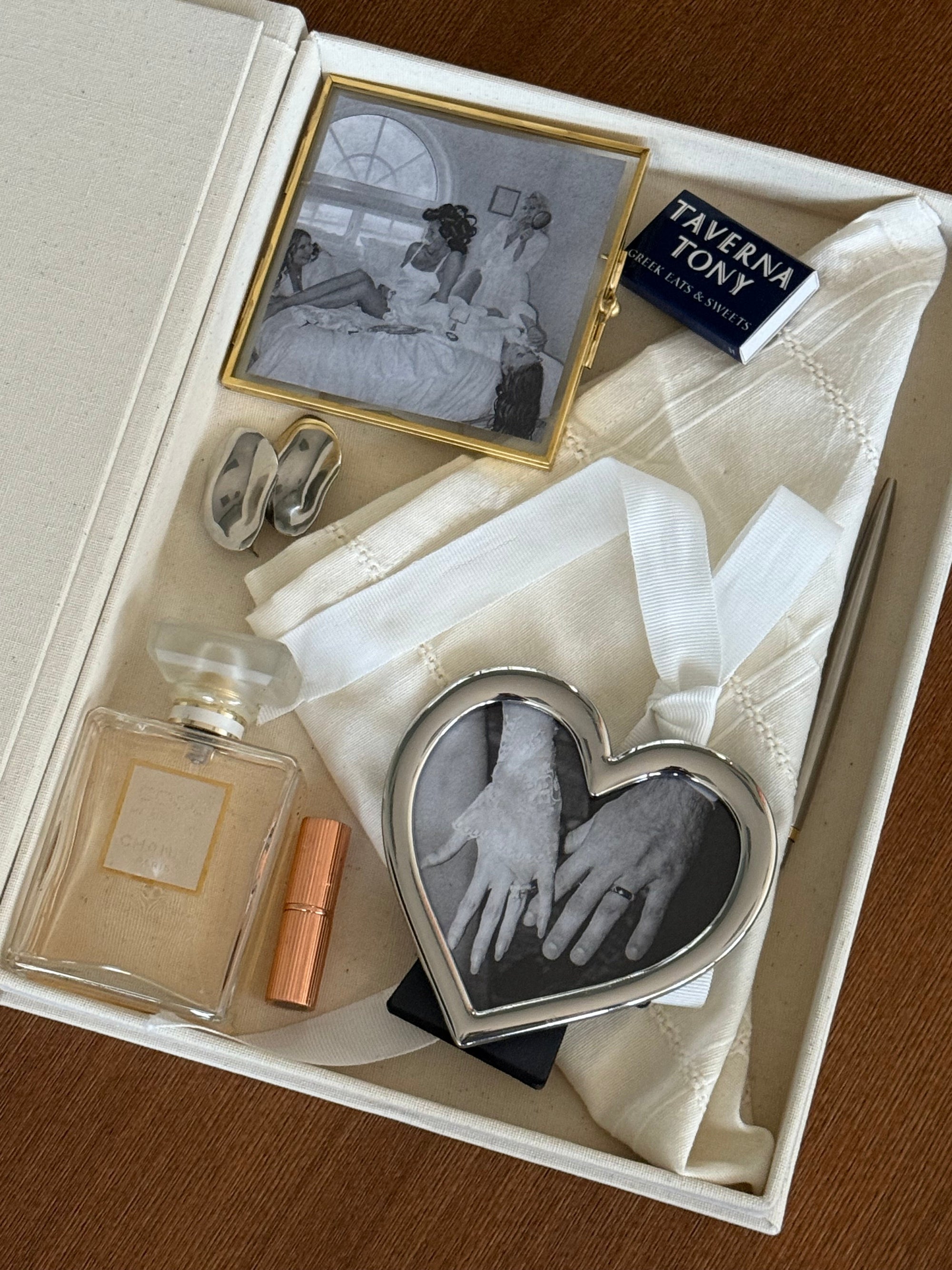 Linen Wedding Keepsake Book Box