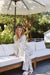 Ruffle Bamboo Pajama Pant Set in Olive Toile