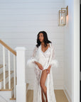 Fleur Feather Lace Robe