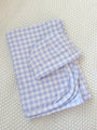 Bamboo Baby Swaddle Blanket & Hat in Blue Gingham