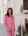 Ruffle Bamboo Pajama Set in Berry Gingham