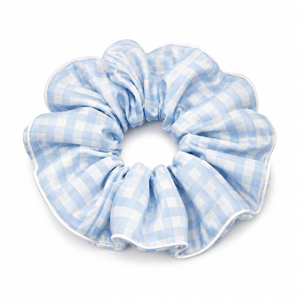 Bamboo Gingham Scrunchie in Blue