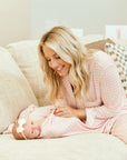 Ruffle Bamboo Pajama Set in Pink Gingham
