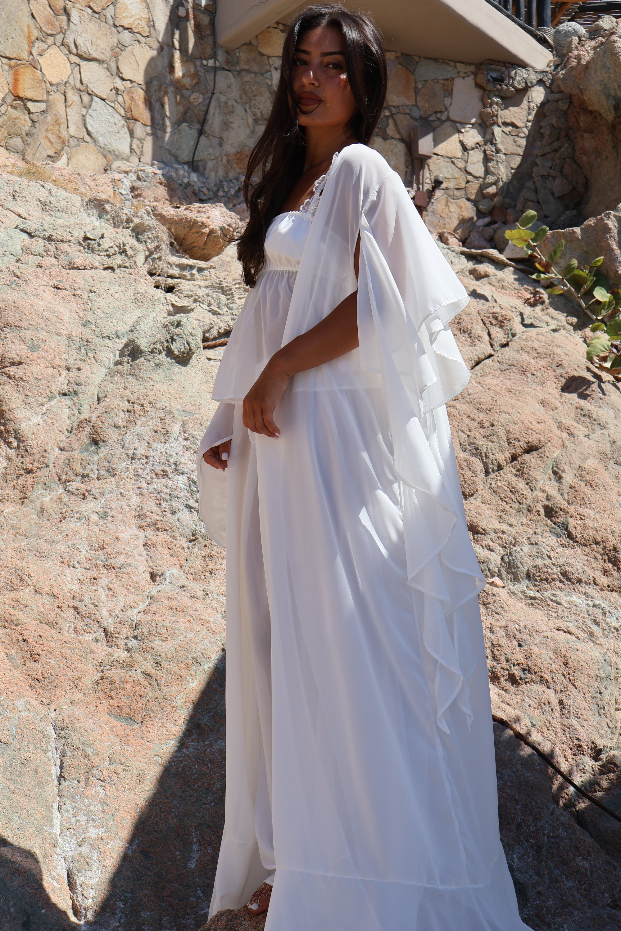 Chiffon Flowy Ruffle Robe