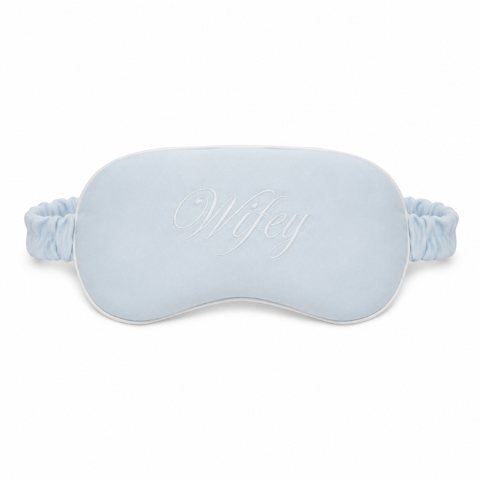 Bamboo Wifey Eye Mask in Light Blue