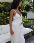 Avery Bridal Floral Jacquard Cami Pant Set In Dove