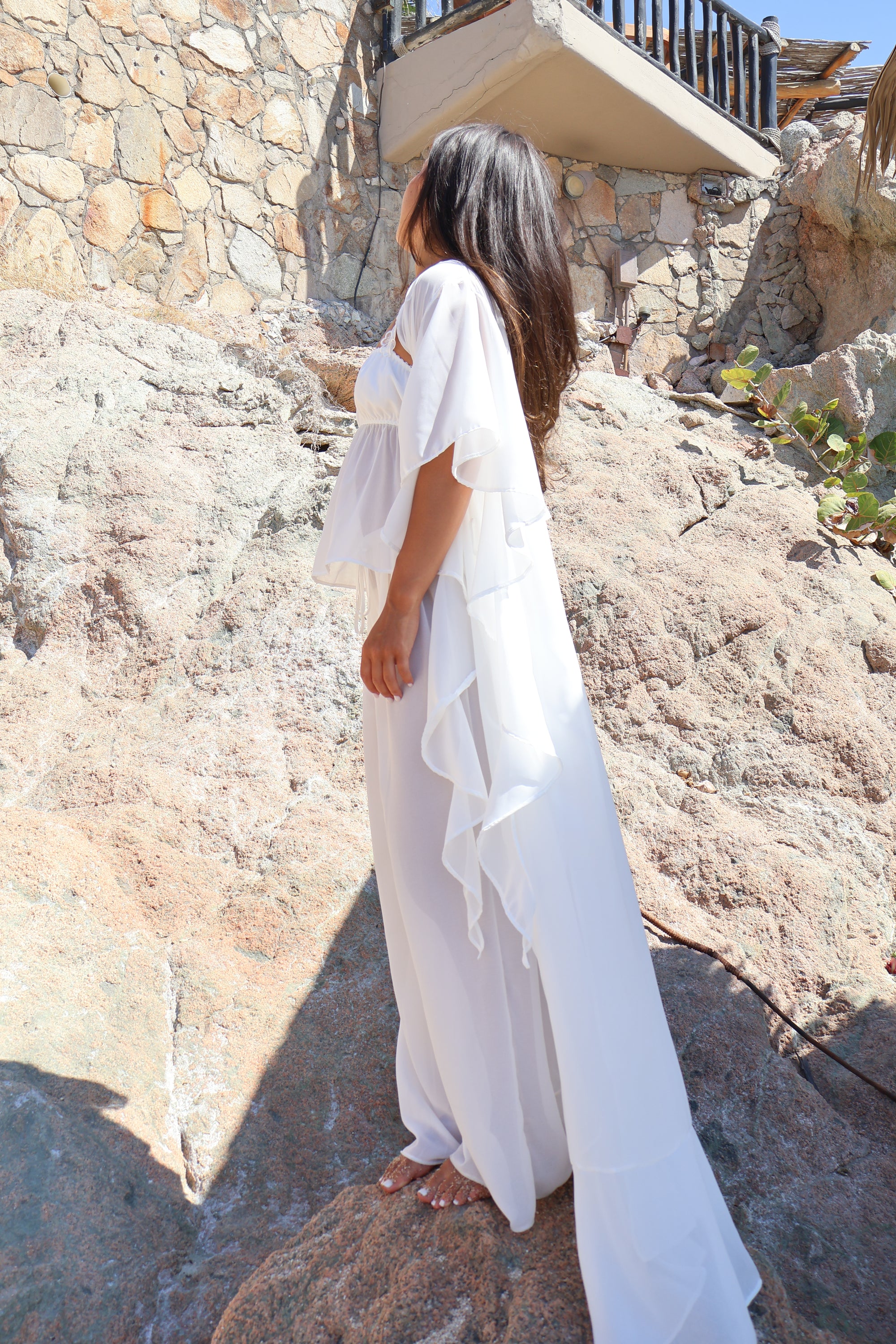 Chiffon Flowy Ruffle Robe S Chiffon Flowy Ruffle Robe S