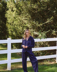 Pleated Set in Navy