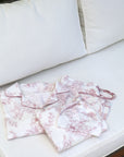 Bamboo Baby Swaddle Blanket & Hat Set in Rose Toile