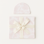 Bamboo Baby Swaddle Blanket & Hat Set in Rose Toile