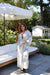 Olive Toile Bamboo Long Robe