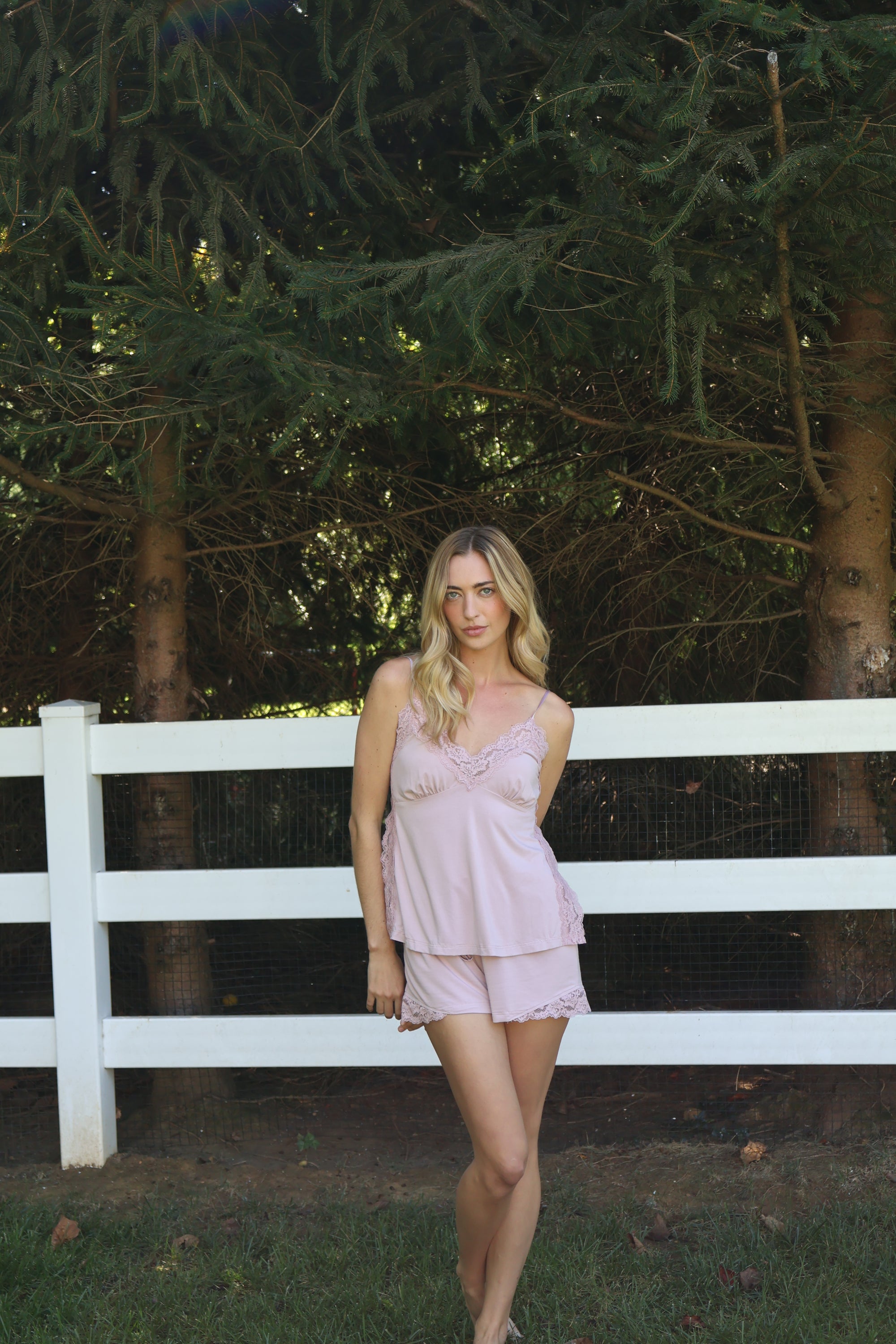 Ivy Bamboo Tank &amp; Short Set in Mauve