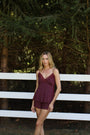 Ivy Bamboo Tank & Short Set in Merlot