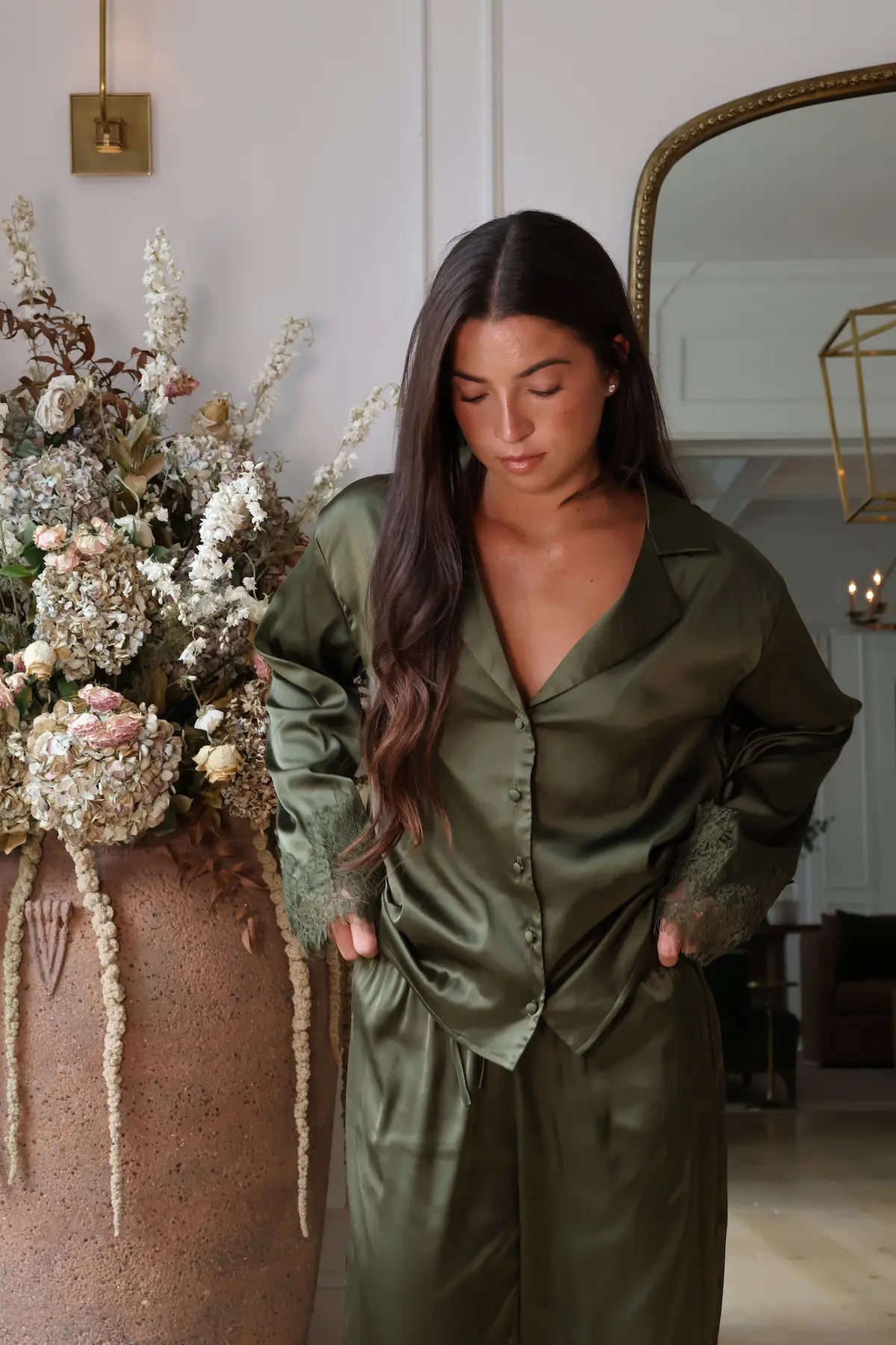 Ava Pant Set in Olive