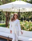 Riley Kimono Bamboo Pajama Set in Dove