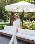 Riley Kimono Bamboo Pajama Set in Dove