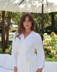 Riley Kimono Bamboo Pajama Set in Dove