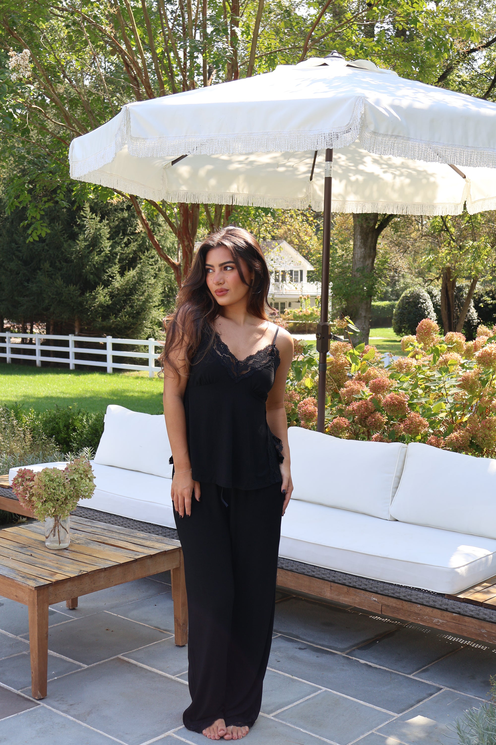 Bella Bamboo Tank &amp; Pant Set in Noir