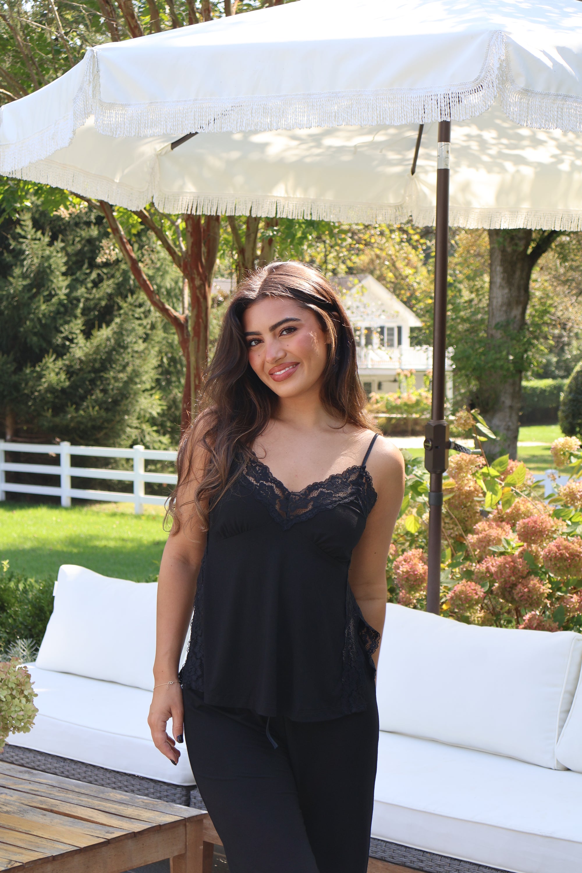 Bella Bamboo Tank &amp; Pant Set in Noir