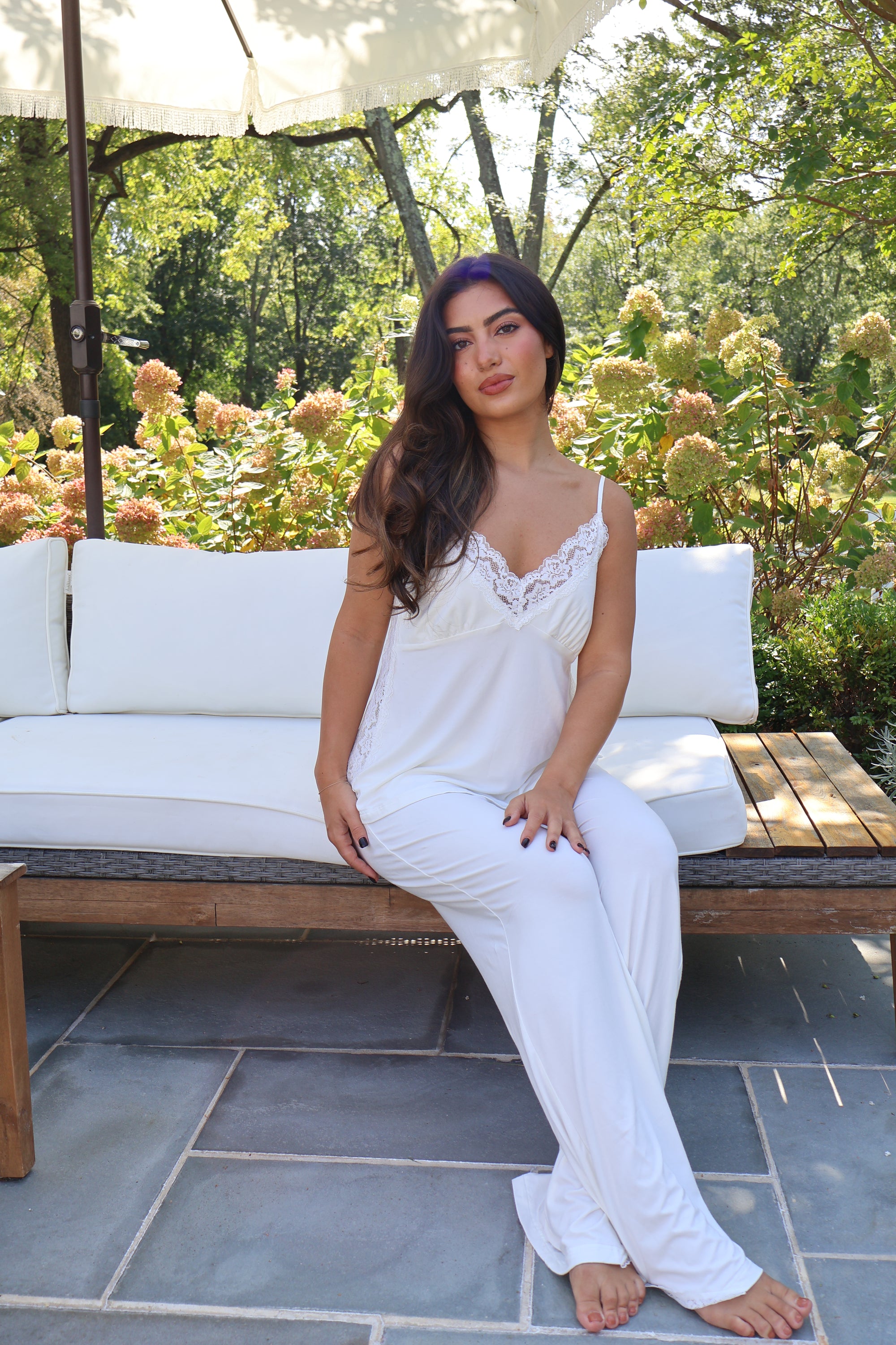Bella Bamboo Tank &amp; Pant Set in Dove