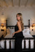 Chiffon Feather Tank Set in Noir