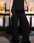 Chiffon Feather Tank Set in Noir