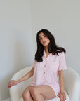 Ruffle Bamboo Short Set in Pink Gingham