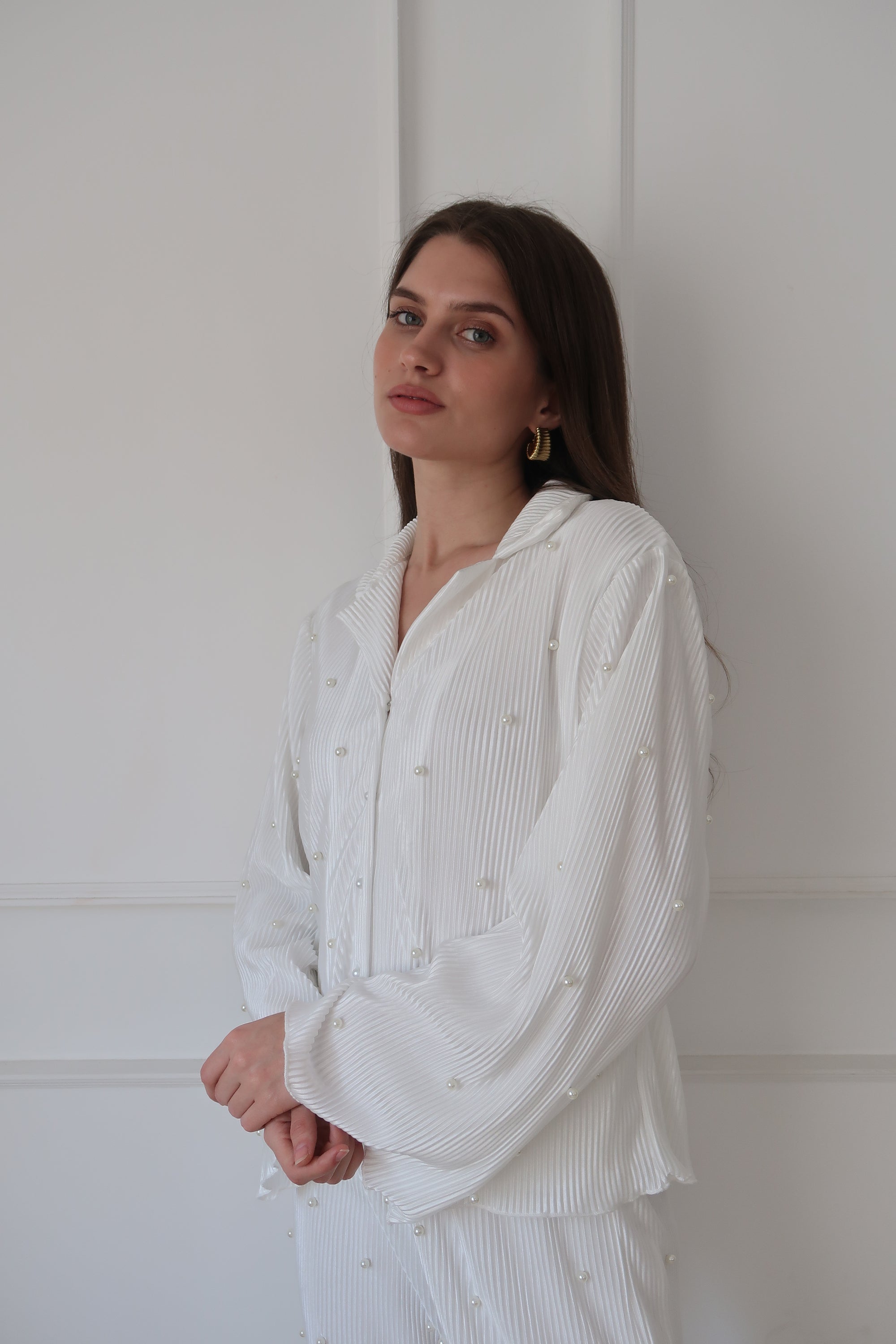Emilia Pearly Pant Set in Dove
