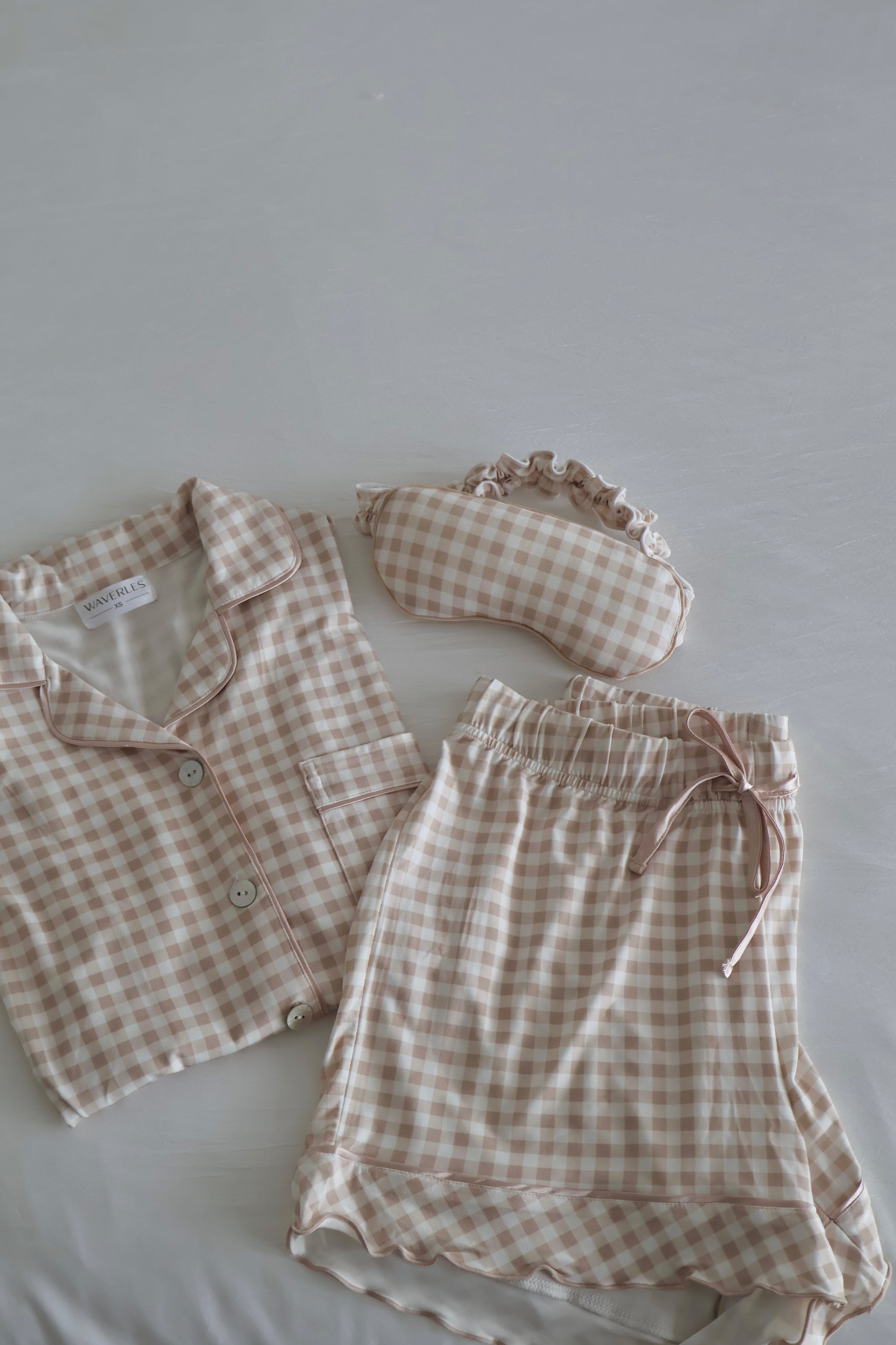 Bamboo Gingham Eye Mask