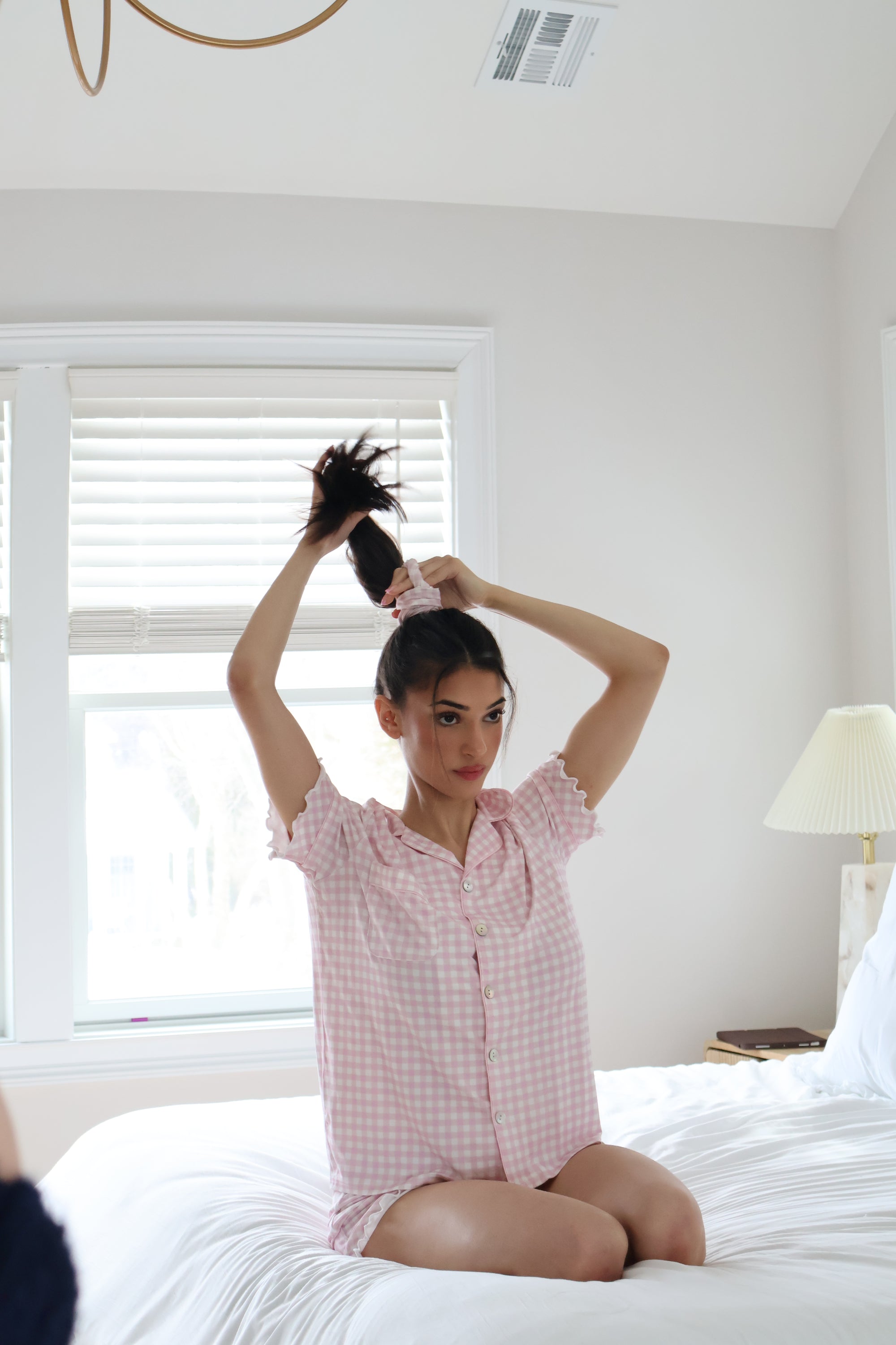 Bamboo Gingham Scrunchie