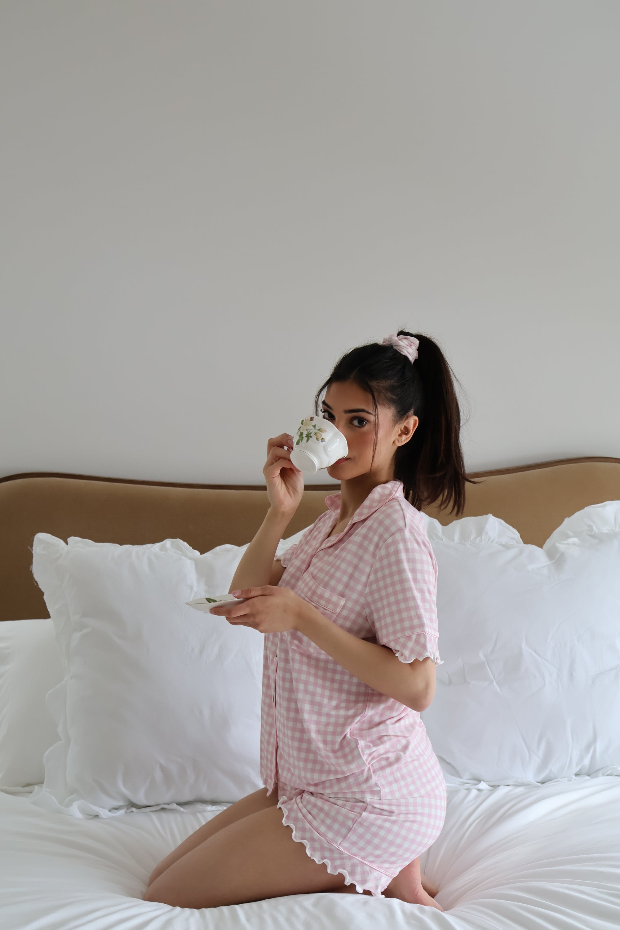 Bamboo Gingham Scrunchie