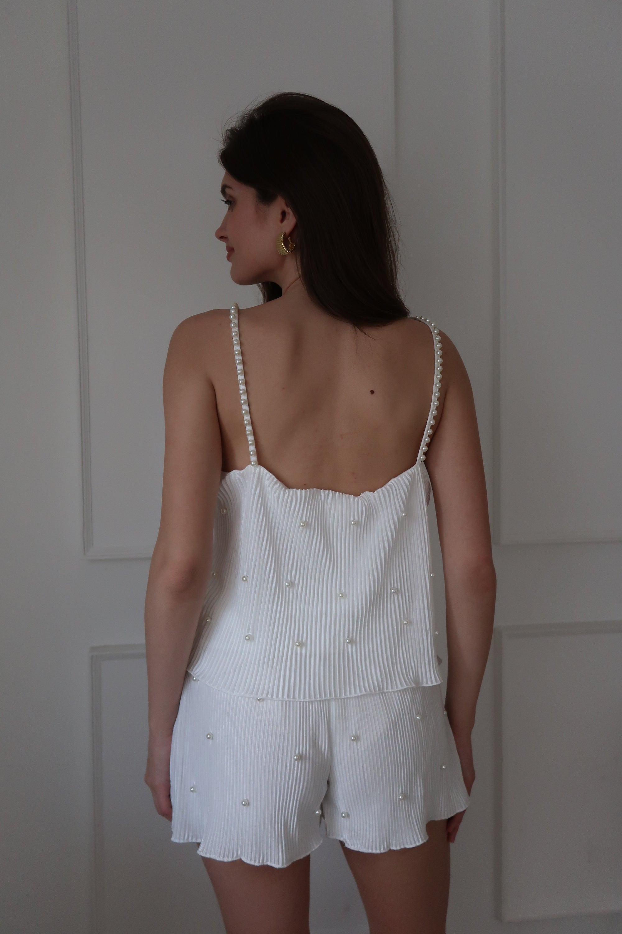 Piper Pearly Pleat Tank Set in Dove
