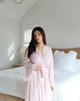 Ruffle Bamboo Gingham Robe