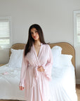 Ruffle Bamboo Gingham Robe