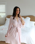 Ruffle Bamboo Gingham Robe