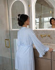 Ruffle Bamboo Gingham Robe
