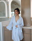 Ruffle Bamboo Gingham Robe