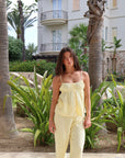 Cotton Tank Pant Set in Lemon