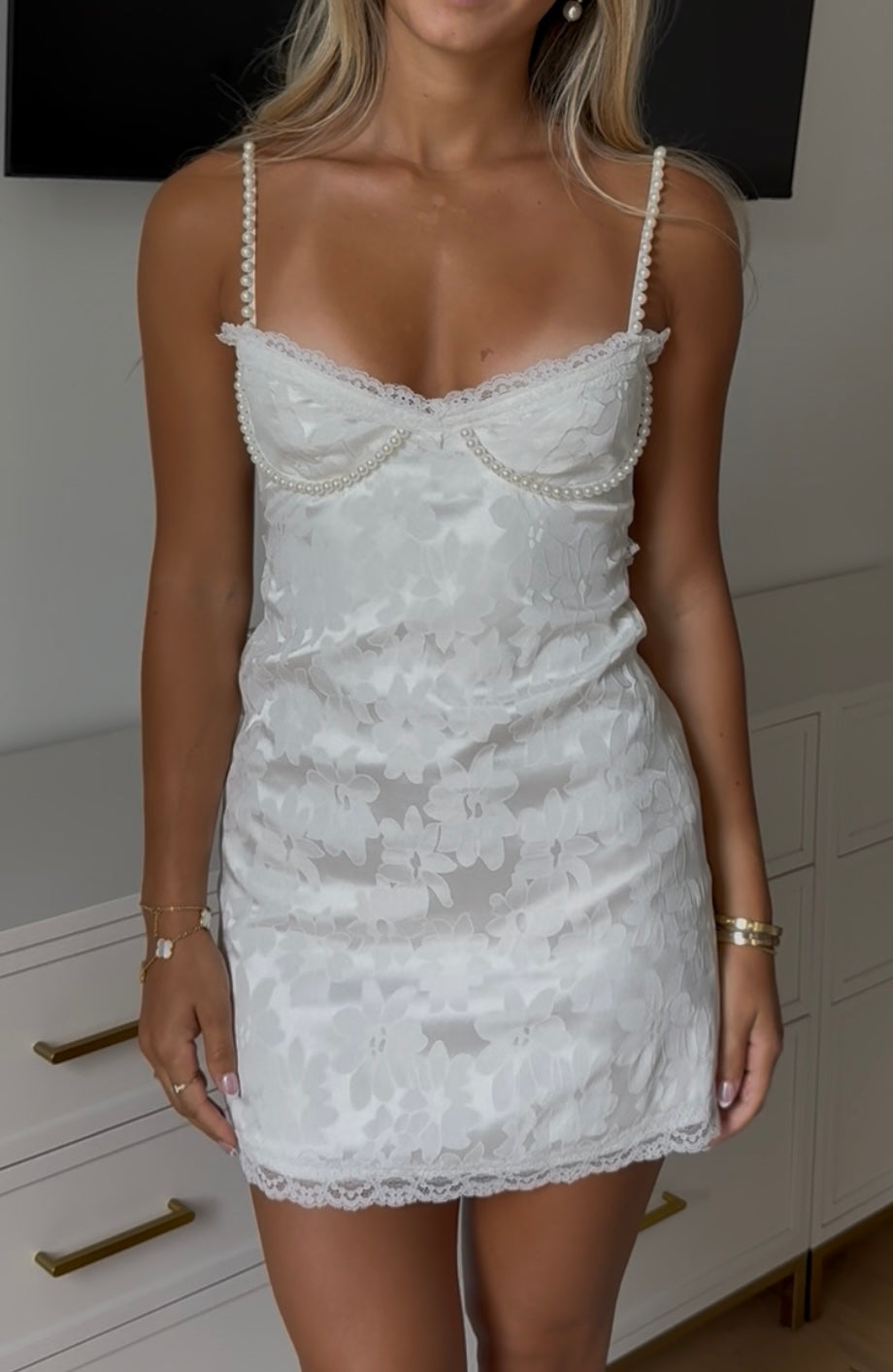 nicolette mini dress Nicolette Bridal Floral Jacquard Dress XXL / DOVE