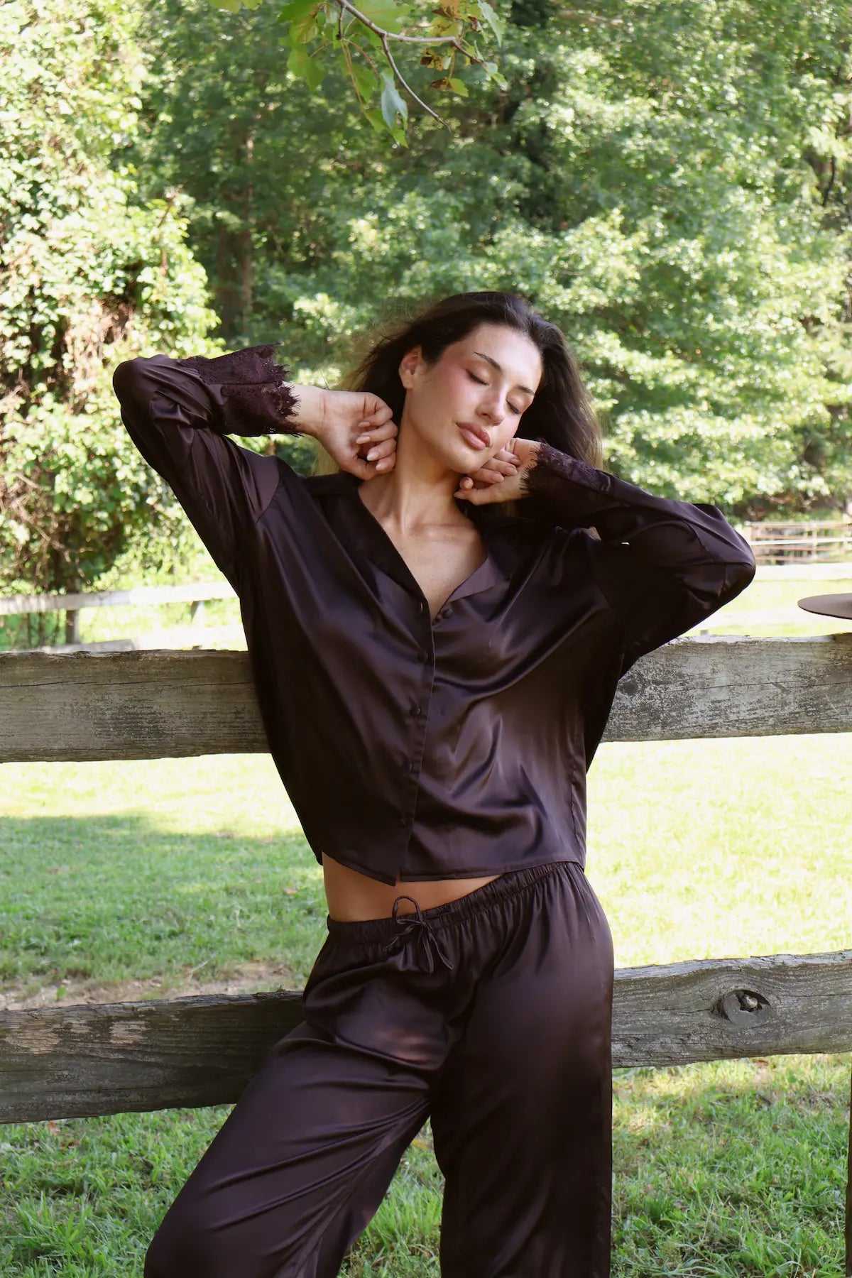 Ava Pant Set in Espresso
