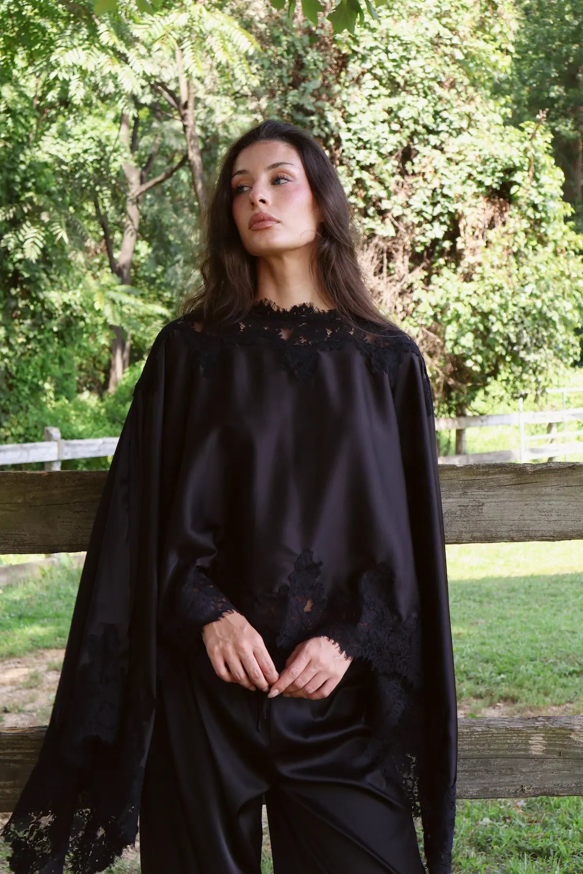 Emery Cape Pant Set in Black