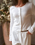 Pointelle Pant in Dove