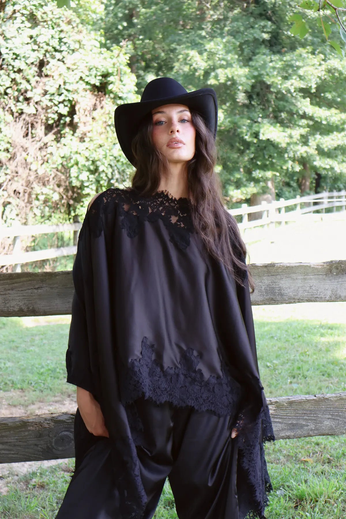 Emery Cape Pant Set in Black