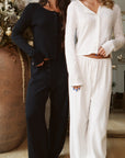Pointelle Pant in Dove