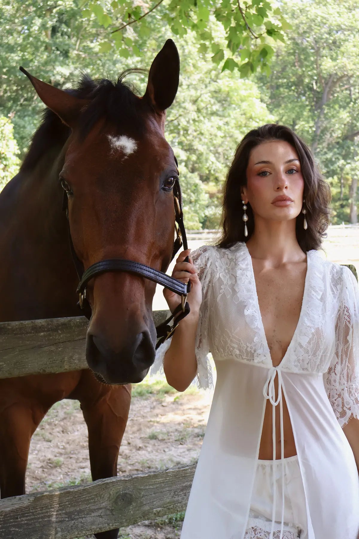 Lina Lace Tie Robe